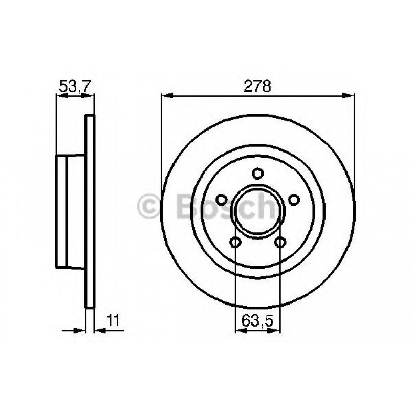 0986479070 BOSCH Гальмівний диск BD1007 — фото товара №1