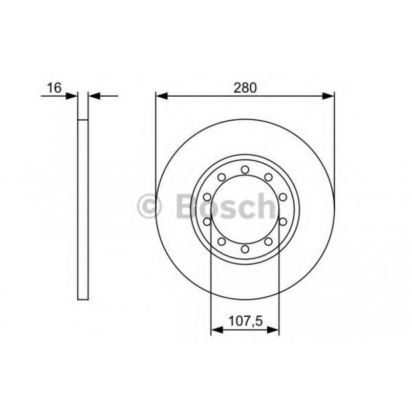 0986479390 BOSCH Гальмівний диск BD1250 — фото товара №1