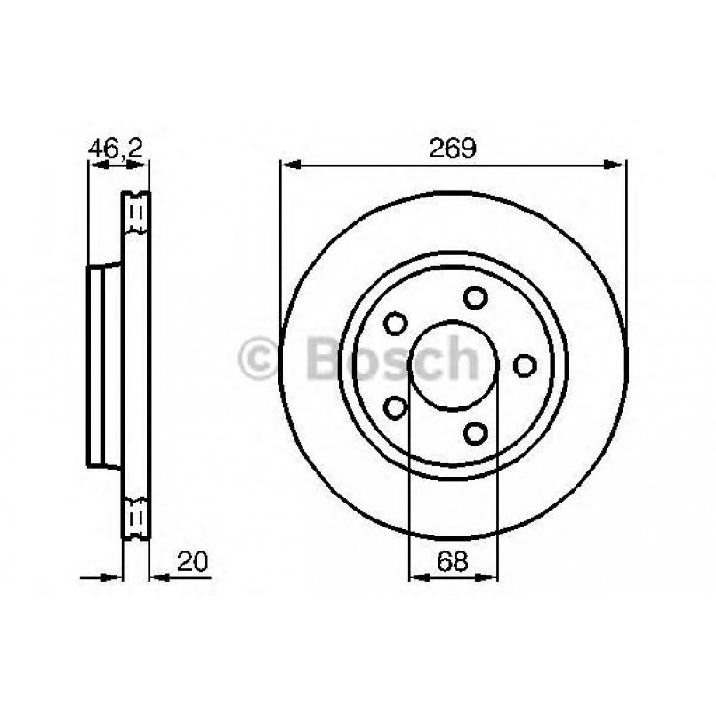 0986478316 BOSCH Гальмівний диск BD259 — фото товара