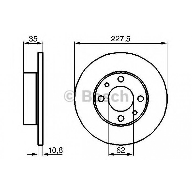 0986478063 BOSCH Гальмівний диск BD57 — фото товара №1