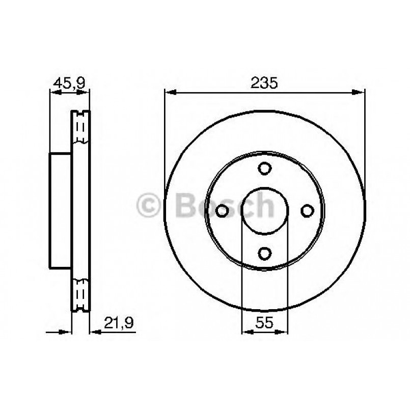0986478787 BOSCH Гальмівний диск BD695 — фото товара