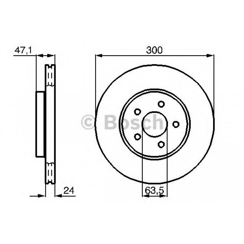 0986479B44 BOSCH Гальмівний диск BD2045 — фото товара №1