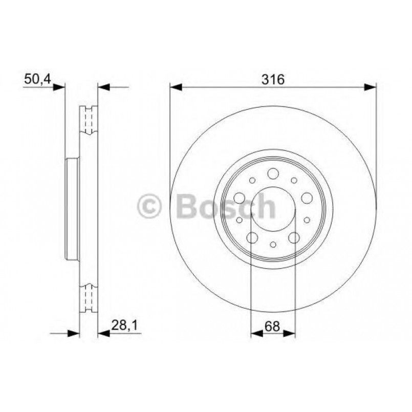 0986479322 BOSCH Гальмівний диск — фото товара