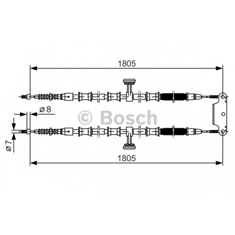 1987477907 BOSCH Трос ручного гальма — фото товара