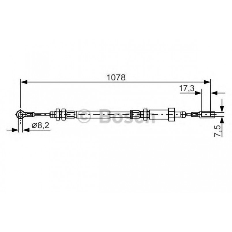 1987482002 BOSCH Трос ручного гальма — фото товара