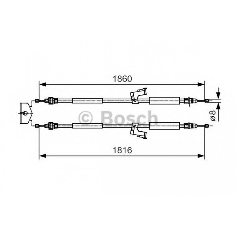 1987482019 BOSCH Трос ручного гальма — фото товара