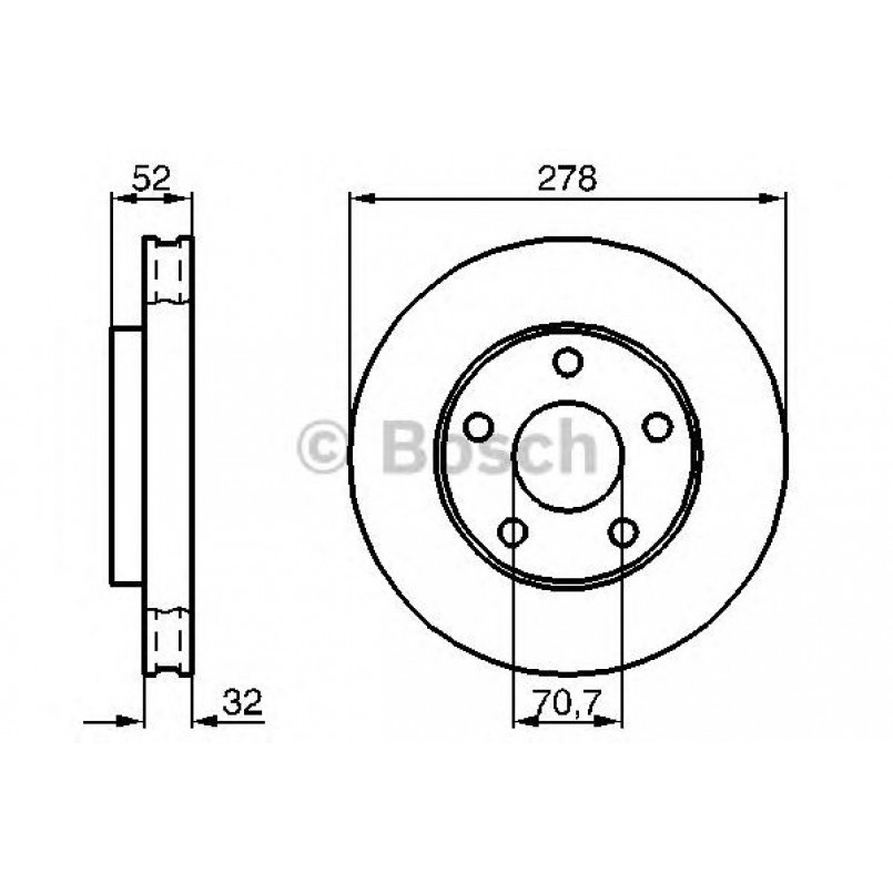 0986478486 BOSCH Гальмівний диск BD414 — фото товара