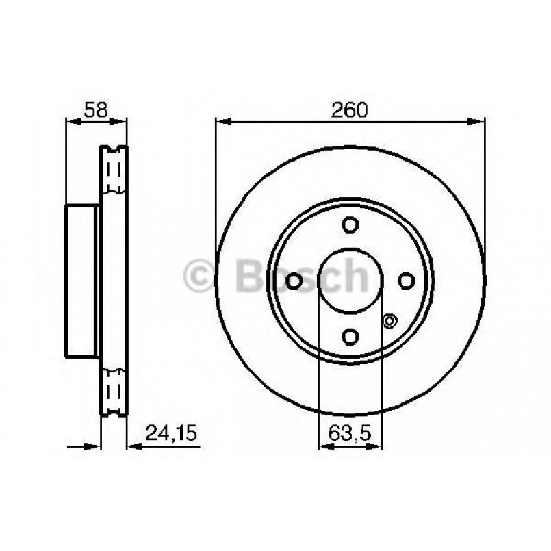 0986478346 BOSCH Гальмівний диск BD286 — фото товара