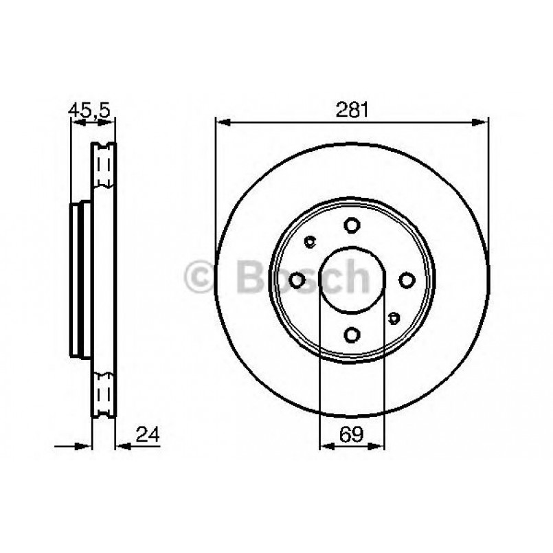 0986478493 BOSCH Гальмівний диск — фото товара №1