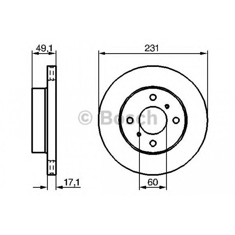0986479241 BOSCH Гальмівний диск BD1107 — фото товара