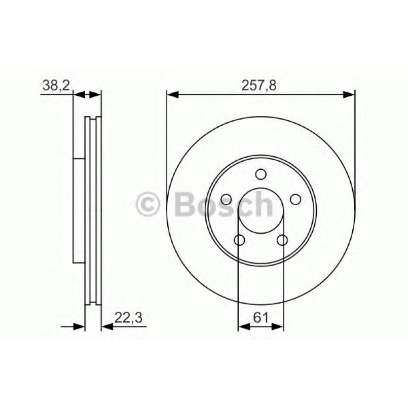 0986479R56 BOSCH Гальмівний диск BD1791 — фото товара