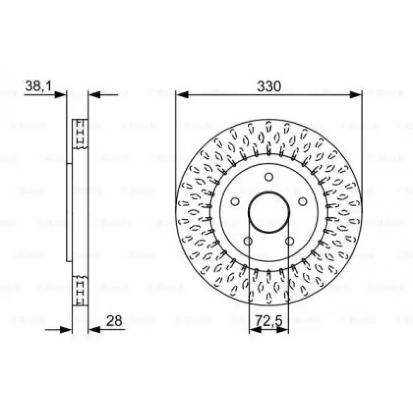 0986479V85 BOSCH Гальмівний диск BD2490 — фото товара