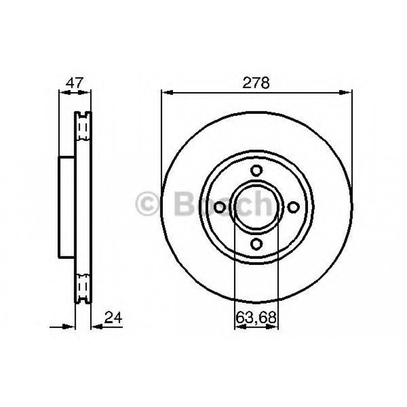 0986478427 BOSCH Гальмівний диск BD358 — фото товара