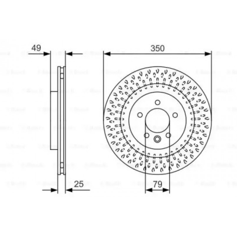 0986479D31 BOSCH Гальмівний диск BD2452 — фото товара