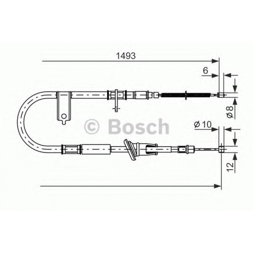 1987477066 BOSCH Трос ручного гальма — фото товара