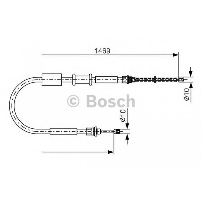 1987477383 BOSCH Трос ручного гальма — фото товара