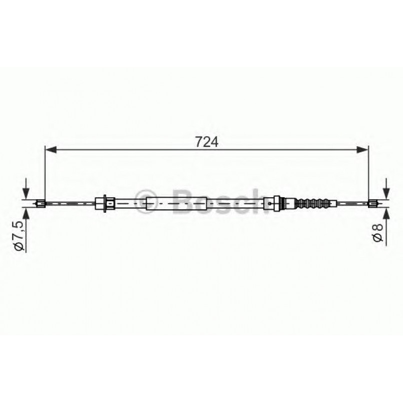 1987477593 BOSCH Трос ручного гальма — фото товара
