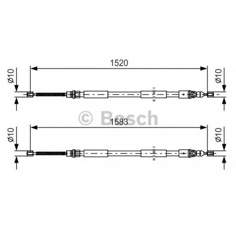 1987477616 BOSCH Трос ручного гальма — фото товара