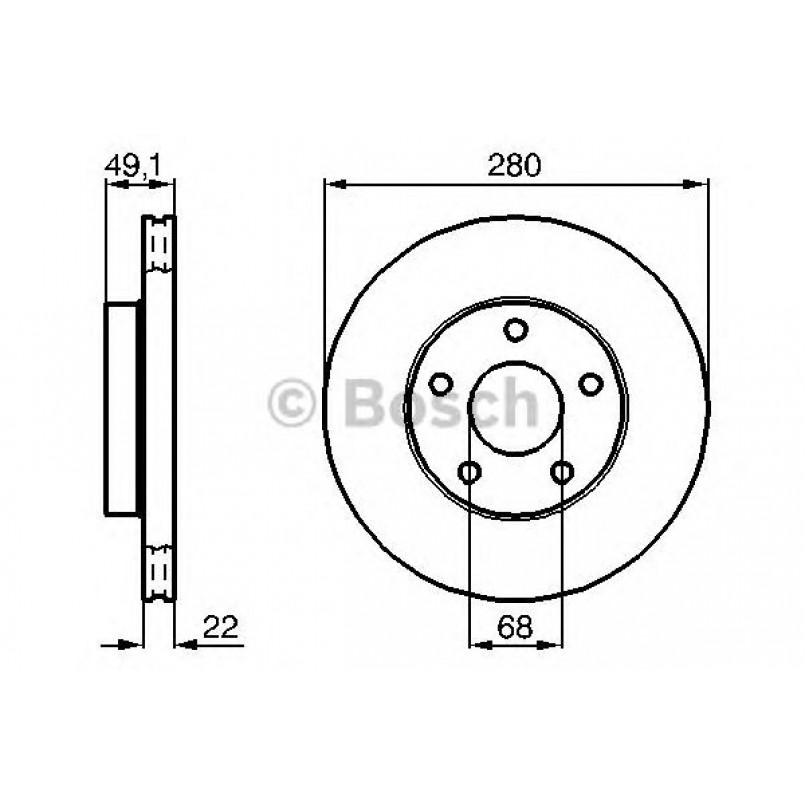 0986478833 BOSCH Гальмівний диск BD733 — фото товара