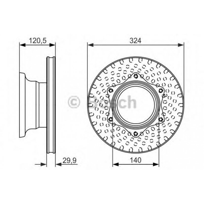 0986479600 BOSCH Гальмівний диск BD1443 — фото товара