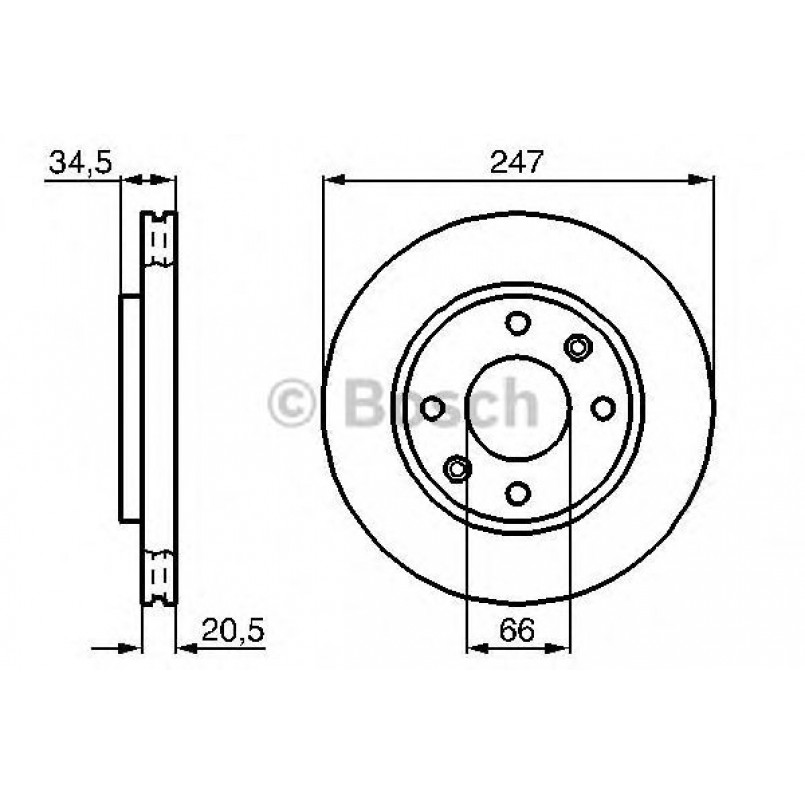 0986479B32 BOSCH Гальмівний диск BD2033 — фото товара №1
