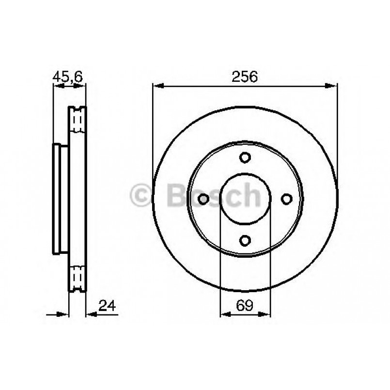 0986479B83 BOSCH Гальмівний диск BD2084 — фото товара