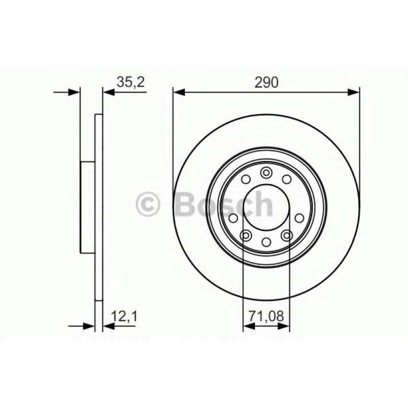 0986479C25 BOSCH Гальмівний диск BD2164 — фото товара