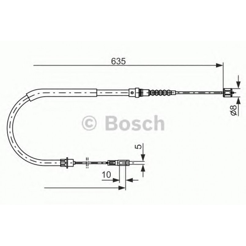 1987477567 BOSCH Трос ручного гальма — фото товара