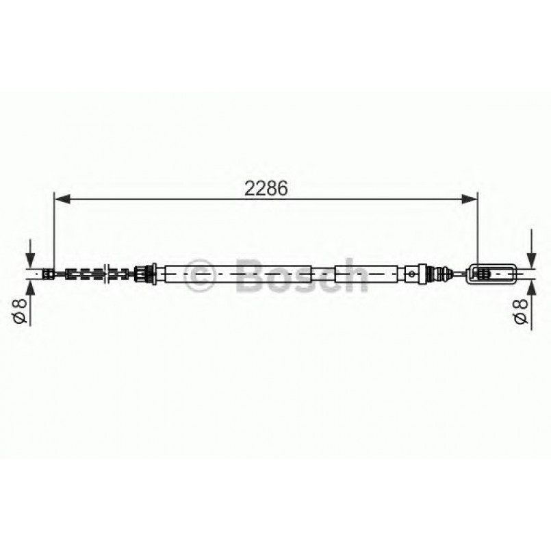 1987477569 BOSCH Трос ручного гальма — фото товара