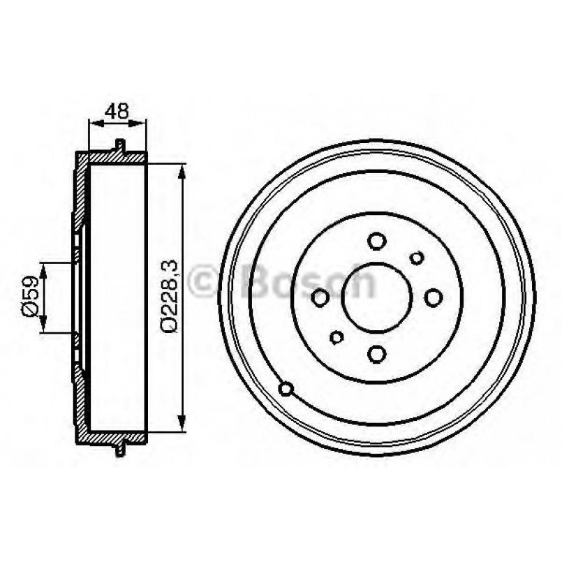 0986477088 BOSCH Гальмівний барабан DB163 — фото товара