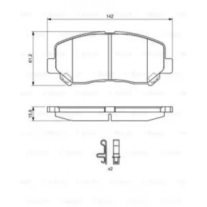 0986494675 BOSCH Гальмівні колодки до дисків BP1670 — фото товара