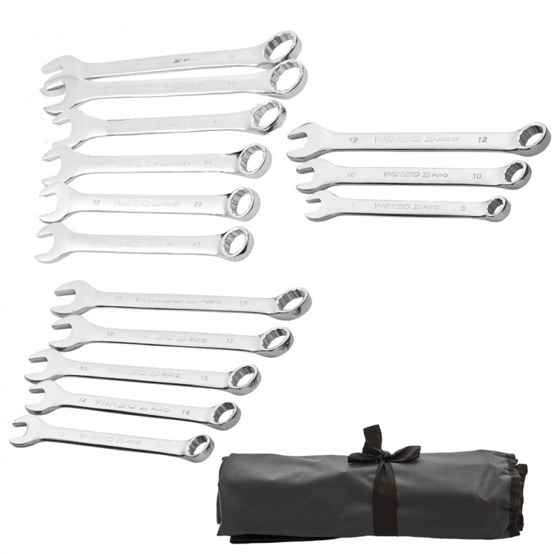 Набір ключів комбінованих WINSO PRO CR-V, 14шт., 8-32 мм, упакування чохол — фото товара №2