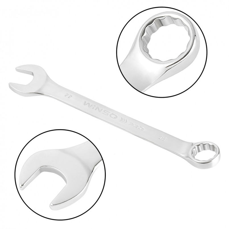 Набір ключів комбінованих WINSO PRO CR-V, 15шт., 6-22 мм, упакування пластик — фото товара №4