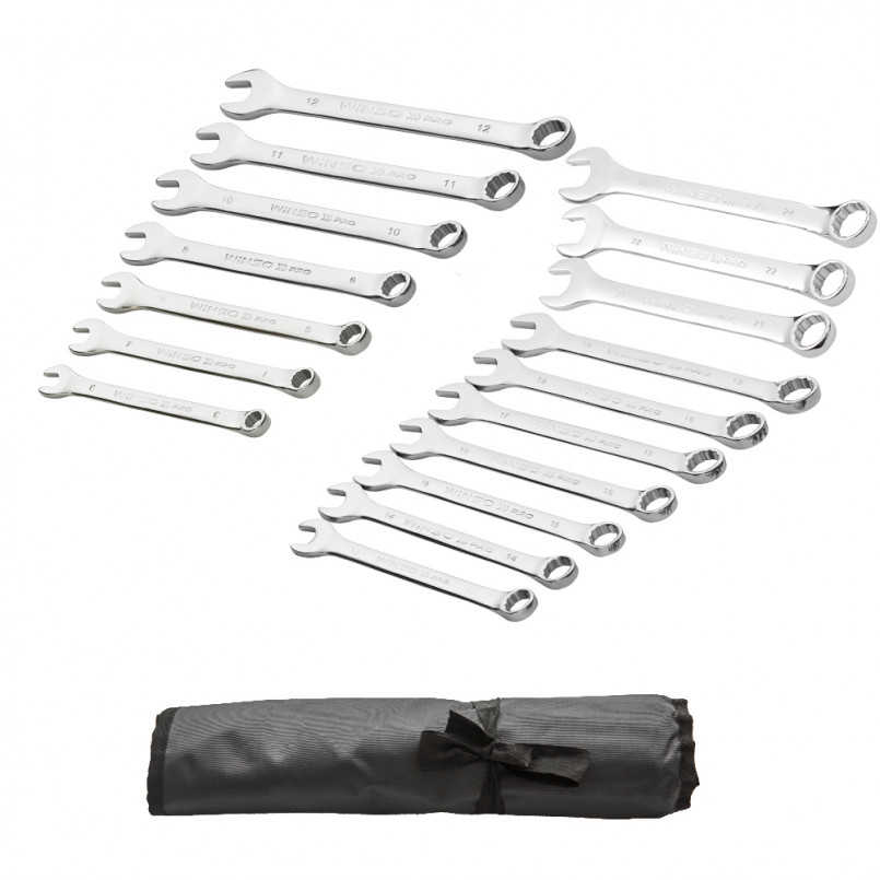 Набір ключів комбінованих WINSO PRO CR-V, 17шт., 6-24 мм, упакування чохол — фото товара №2