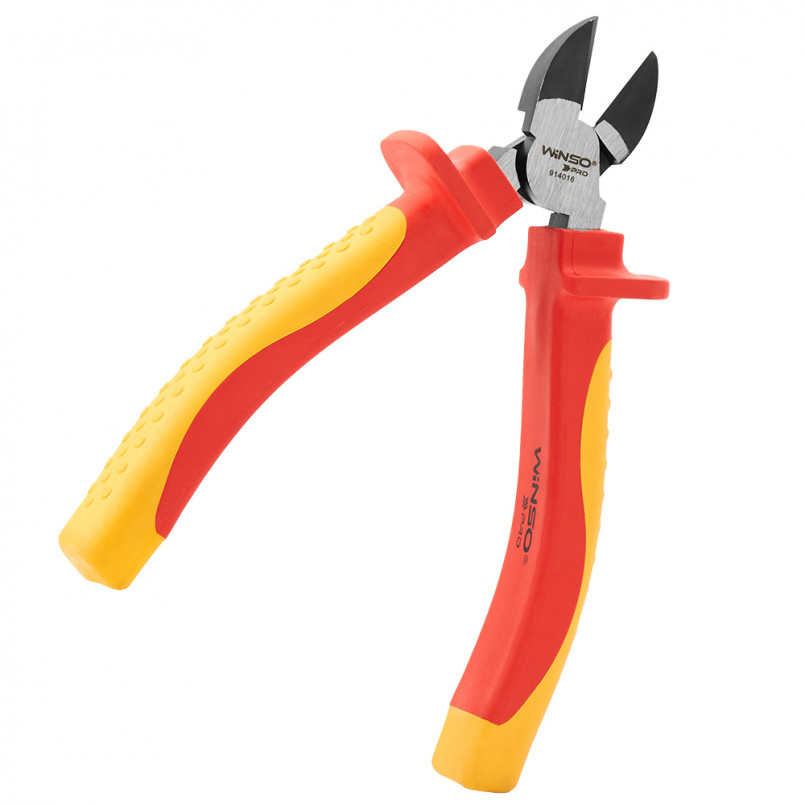 Бокорізи діелектричні WINSO PRO 160мм, VDE 1000В, 60Cr-V, HRC 58-65, поліровані, чорний нікель, двок — фото товара №3