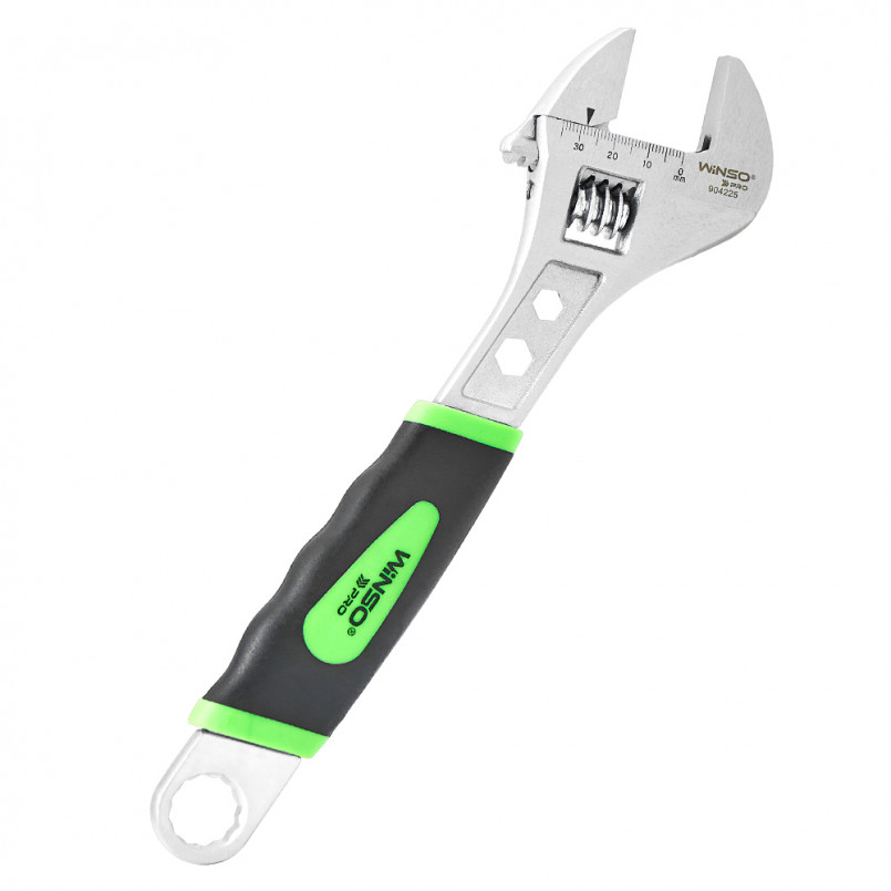 Ключ розвідний WINSO PRO 250мм, макс діаметр 29мм, Cr-V, HRC 44-45, вимірювальна шкла, сатинове покр — фото товара №3