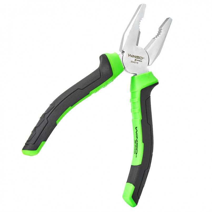 Плоскогубці комбіновані WINSO PRO 160мм, Cr-V, HRC 55-62, сатинове покриття, двокомпонентна ручка — фото товара №3