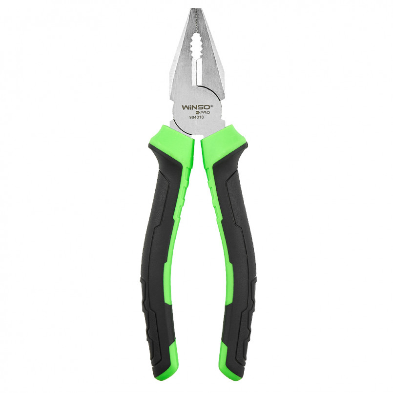 Плоскогубці комбіновані WINSO PRO 180мм, Cr-V, HRC 55-62, сатинове покриття, двокомпонентна ручка — фото товара №2