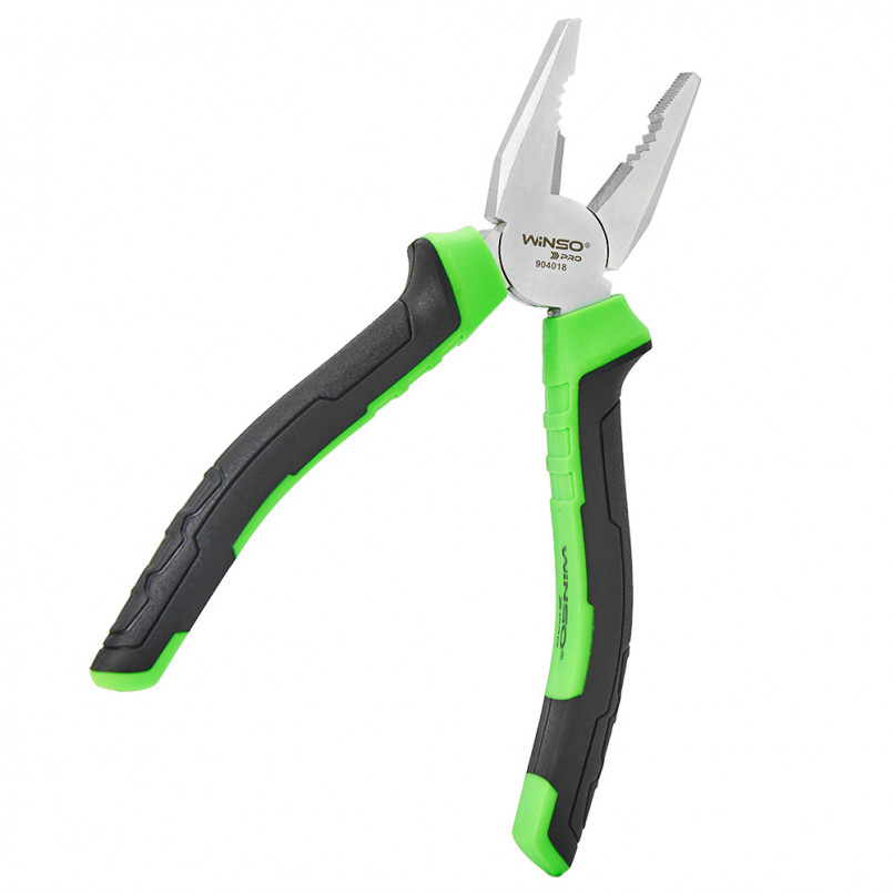 Плоскогубці комбіновані WINSO PRO 180мм, Cr-V, HRC 55-62, сатинове покриття, двокомпонентна ручка — фото товара №3