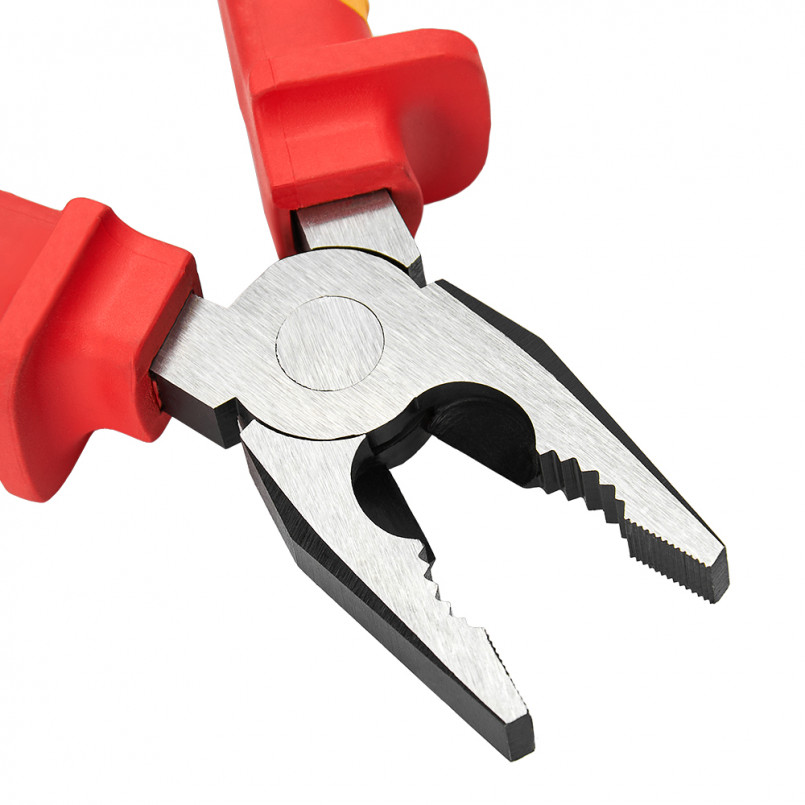 Плоскогубці комбіновані діелекричні WINSO PRO 180мм, VDE 1000В, 60Cr-V, HRC 58-65, поліровані, чорни — фото товара №4