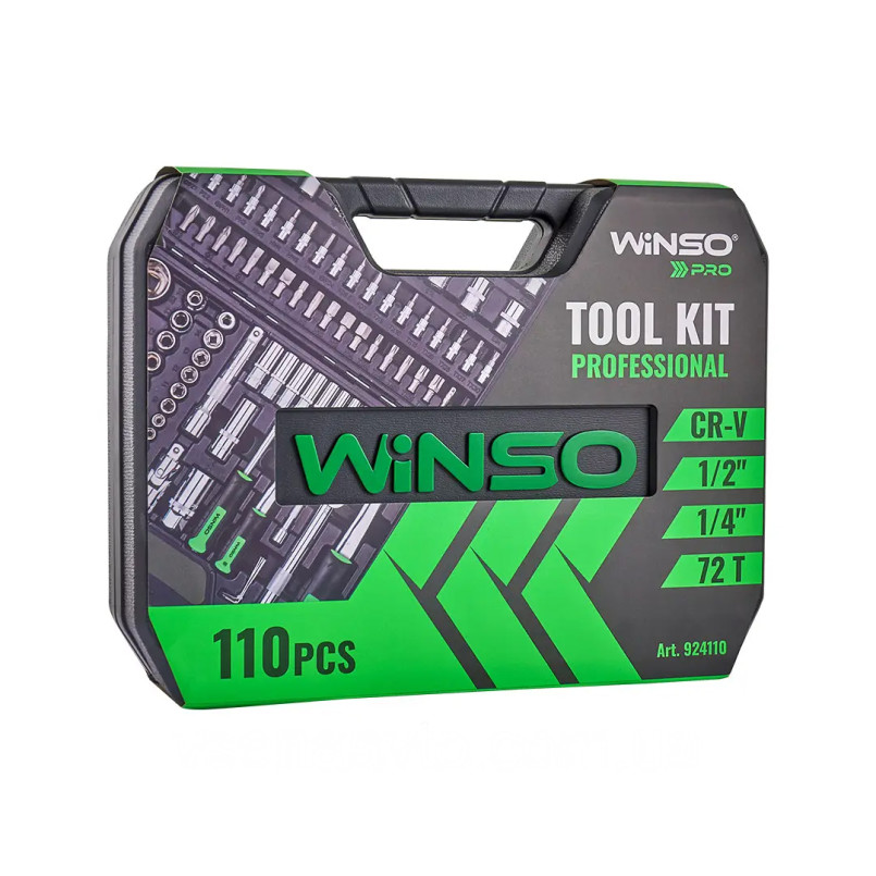 Професійний набір інструментів в кейсі WINSO Pro 1/2_, 1/4_ 72 T, CR-V, 110 од. — фото товара №3