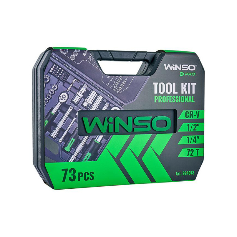 Професійний набір інструментів в кейсі WINSO Pro 1/2_, 1/4_ 72 T, CR-V, 73 од. — фото товара №2