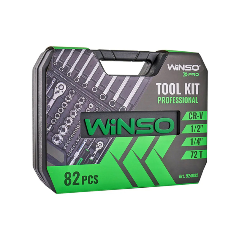 Професійний набір інструментів в кейсі WINSO Pro 1/2_, 1/4_ 72 T, CR-V, 82 од. — фото товара №2