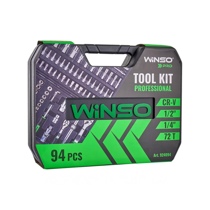Професійний набір інструментів в кейсі WINSO Pro 1/2_, 1/4_ 72 T, CR-V, 94 од. — фото товара №3