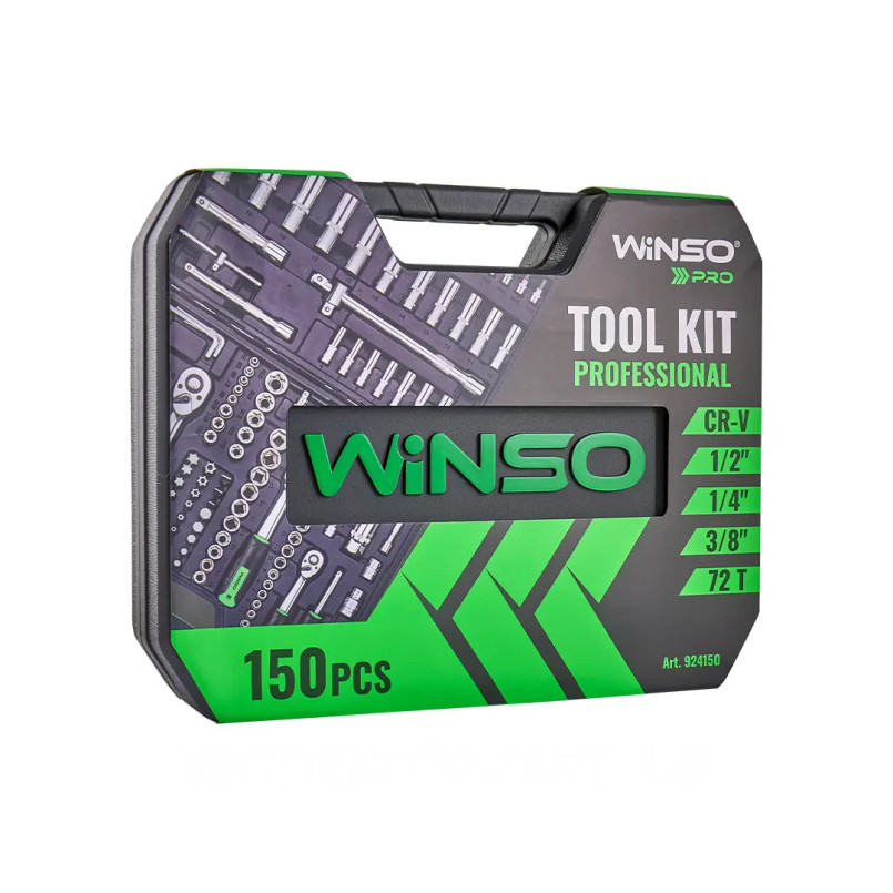 Професійний набір інструментів в кейсі WINSO Pro 1/2_, 1/4_, 3/8_ 72 T, CR-V, 150 од. — фото товара №3