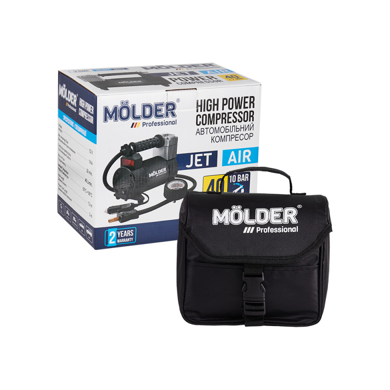 Molder Автомобільний компресор 12В, 10 Атм, 40 л/хв, дов шланга 1,3м, кабель 3м — фото товара №4