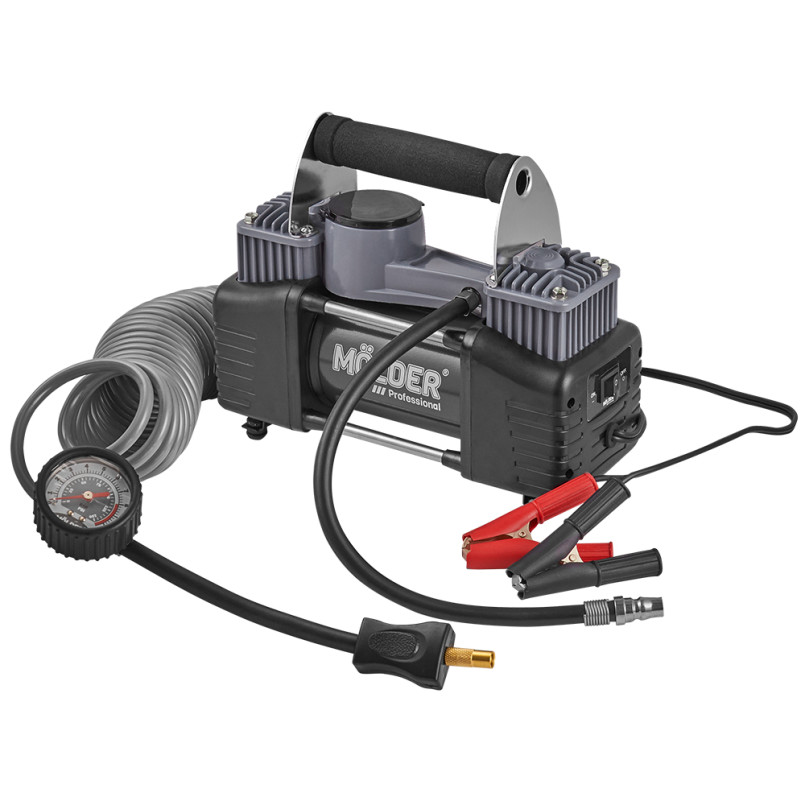 Molder Автомобільний компресор 12В, 10 Атм, 90 л/хв., дов шланга 5,7м, кабель2,4м, зажими для АКБ — фото товара №1