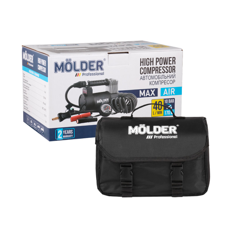 Molder Автомобільний компресор12В, 170Вт, 10 Атм, 40 л/хв., дов шланга 5,7м, кабель 3м — фото товара №5