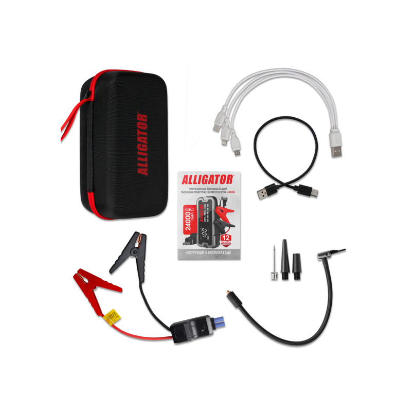 ALLIGATOR Пусковий пристрій 24000mAh 2000A/4000A, kompressor 10Bar (10шт.) — фото товара №4