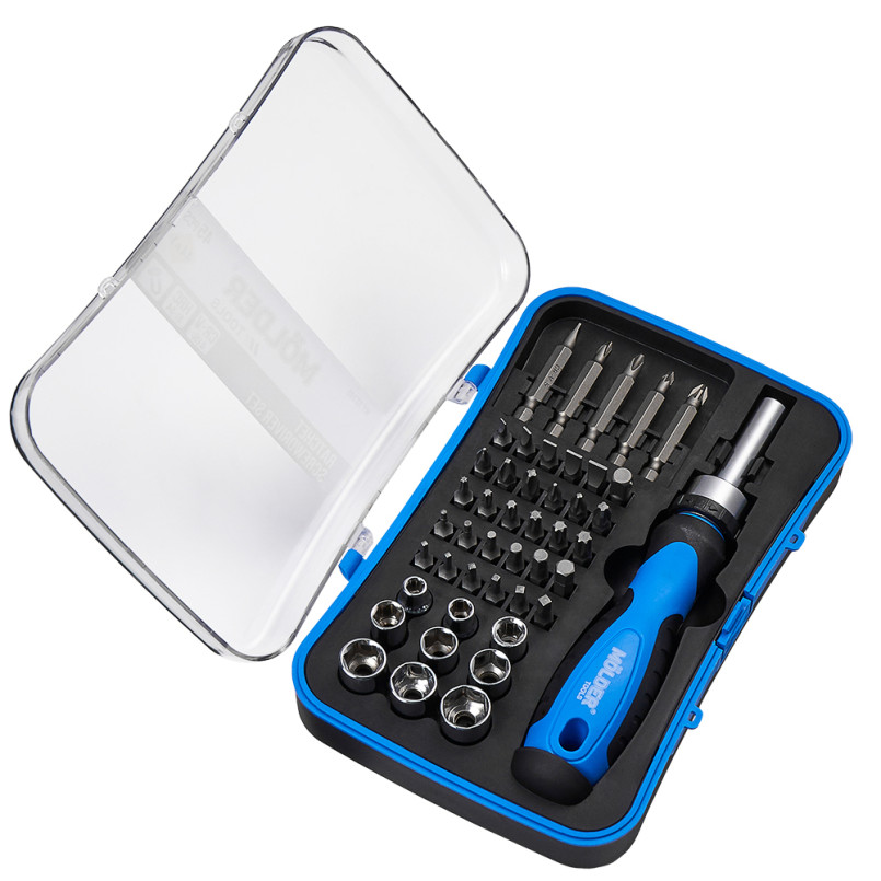 MOLDER Викрутка реверсивна з комплектом насадок Molder, 45 шт — фото товара №1